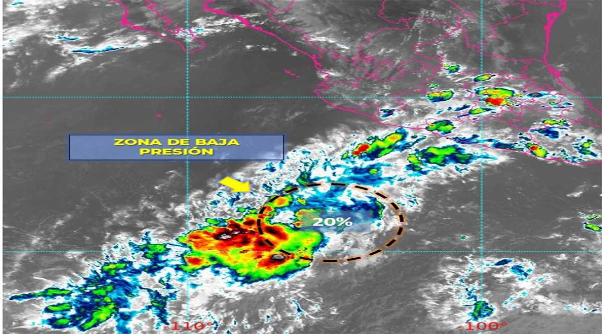 Se mantiene la zona de baja presión con probabilidad para desarrollo ciclónico en el Pacífico