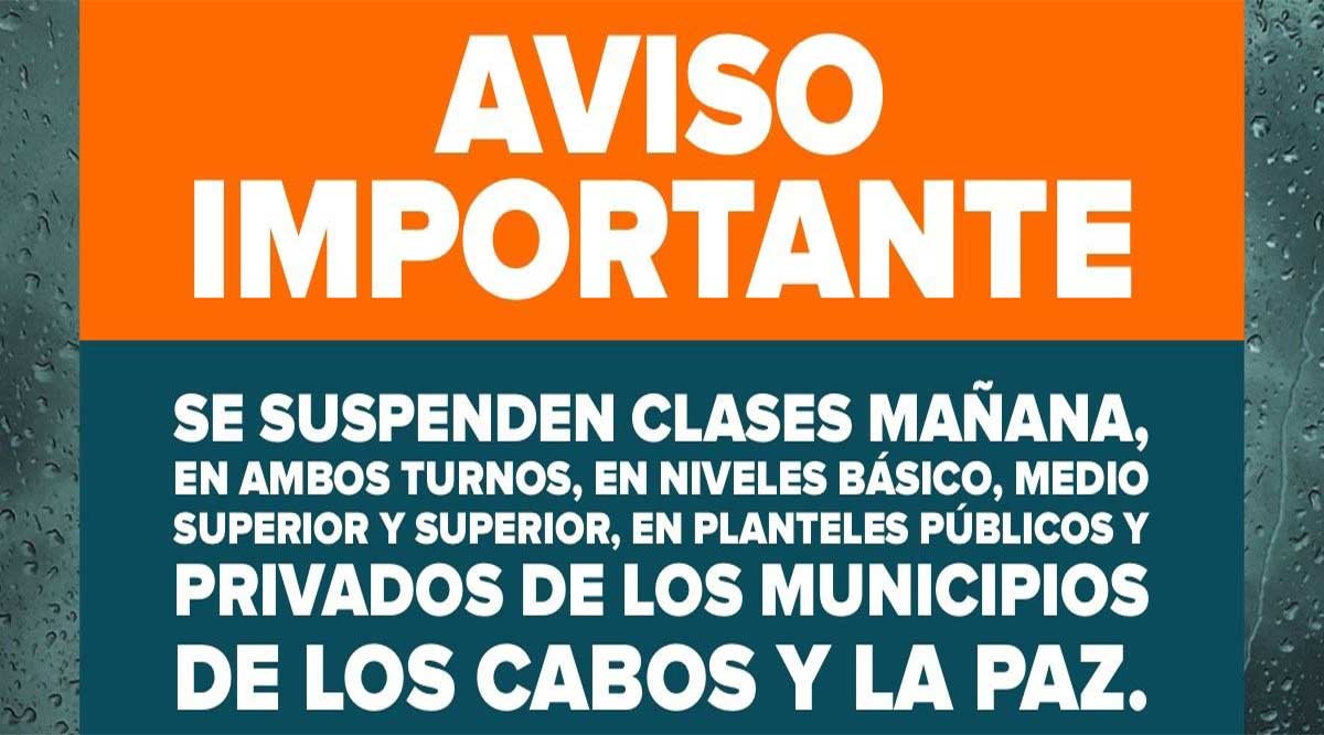 Por eventuales lluvias