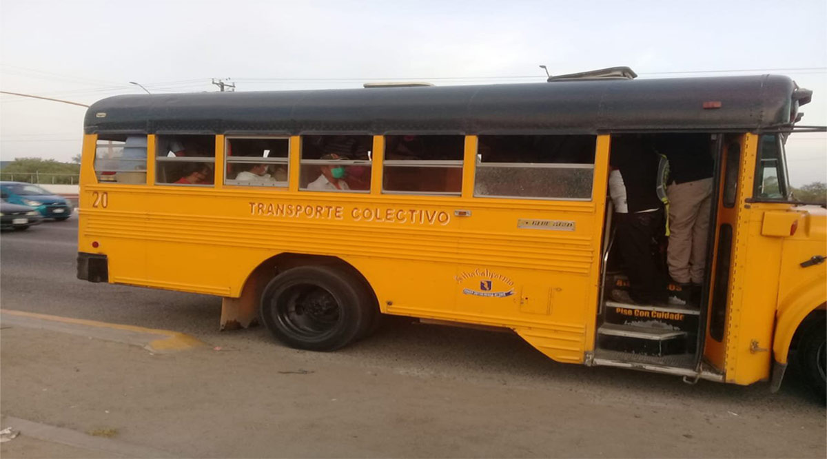 Retiran 4 unidades de transporte público en La Paz por no respetar el aforo permitido y abordar pasaje sin cubreboca