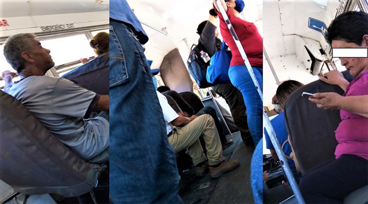En el transporte público de La Paz, pasajeros y choferes hacen lo que quieren con las medidas sanitarias