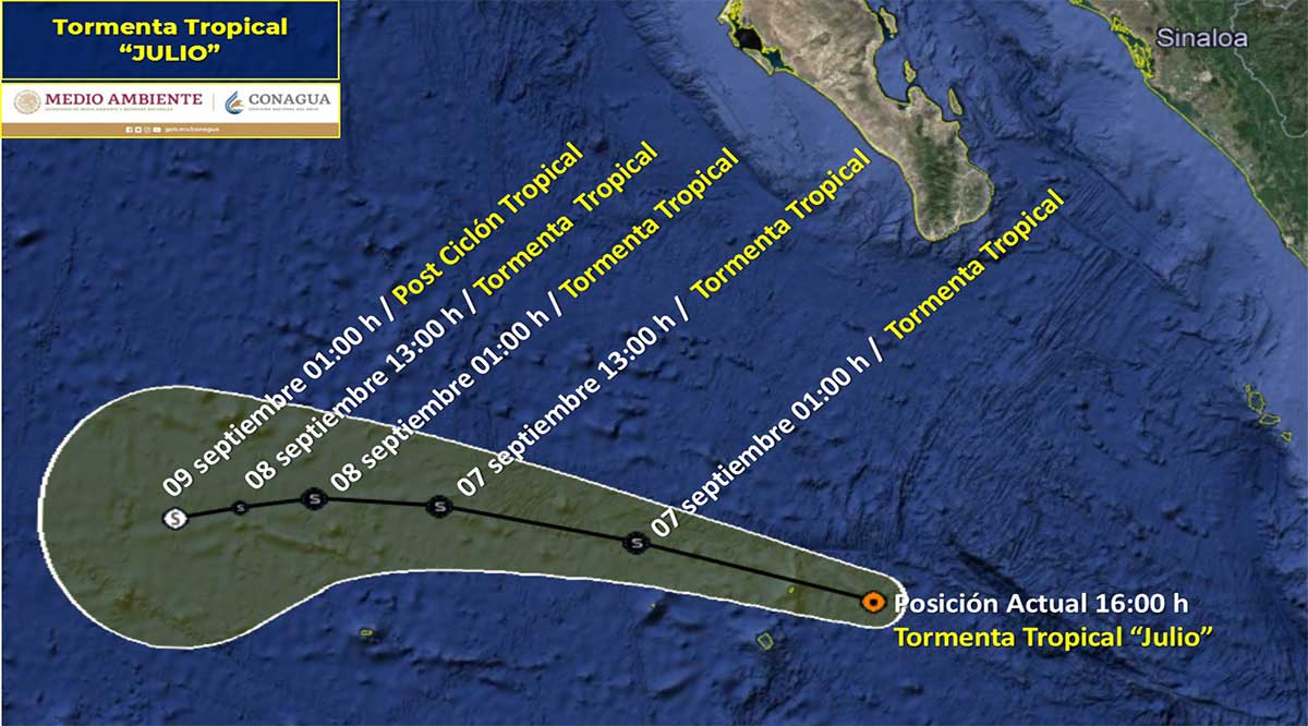 Se localiza “Julio” al sur de BCS