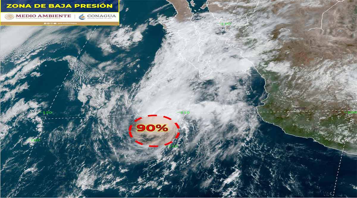 Aumenta a 90% probabilidad de que zona de baja presión se convierta en desarrollo ciclónico