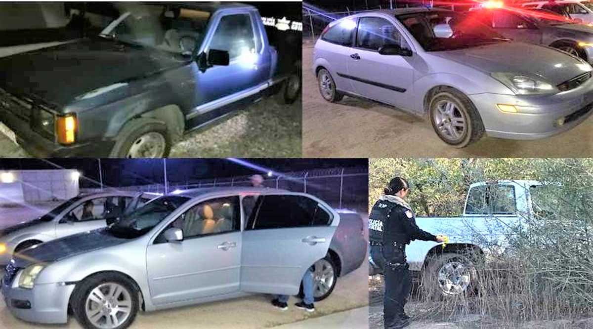Retienen 2 vehículos sin documentación y localizan 2 con reporte de robo en La Paz