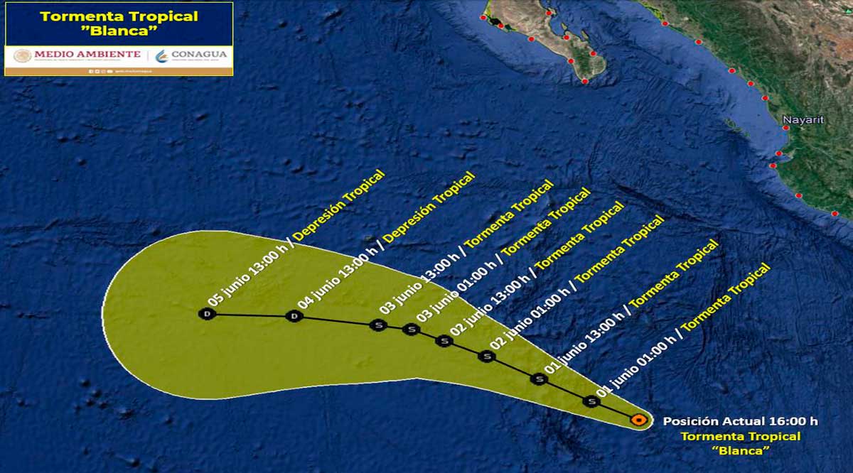 Se convierte en tormenta tropical “Blanca” la depresión tropical 2-E