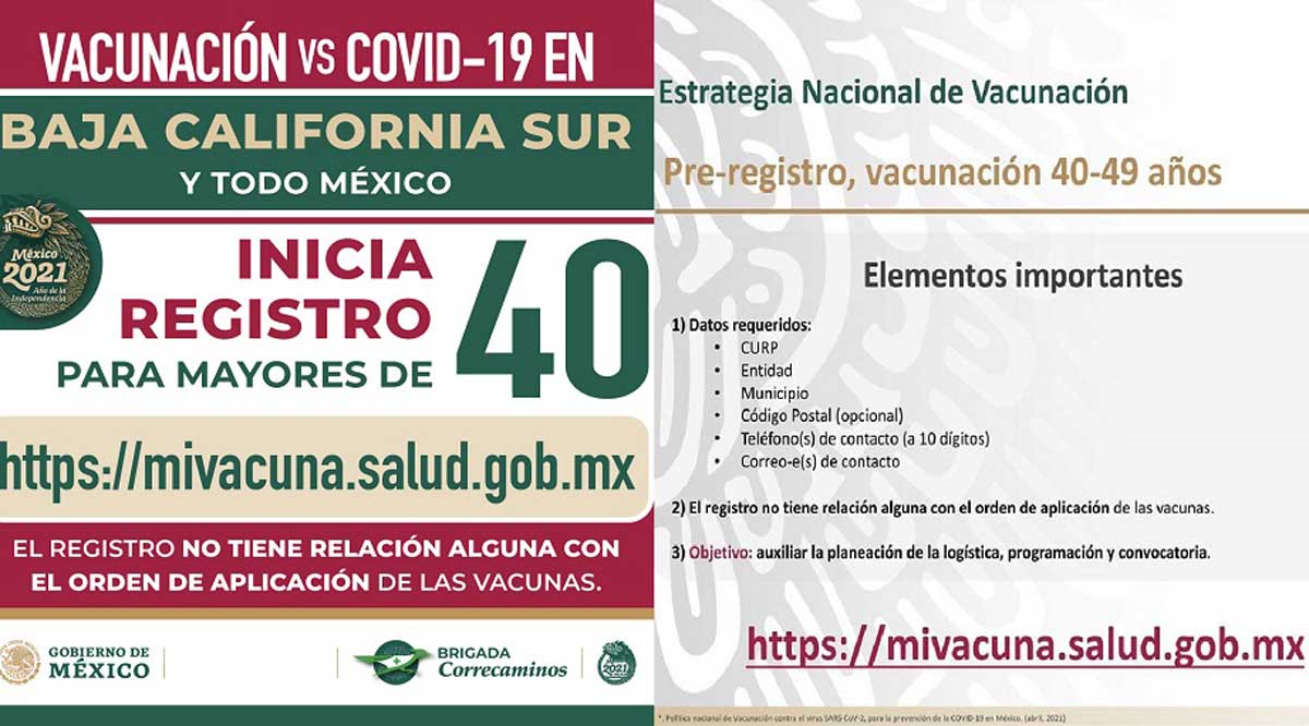 Se adelanta la vacunación para los mayores de 40 años; inicia registro