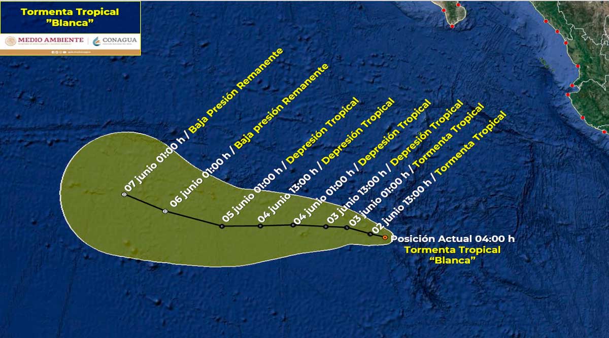 Pierde fuerza la tormenta tropical “Blanca”