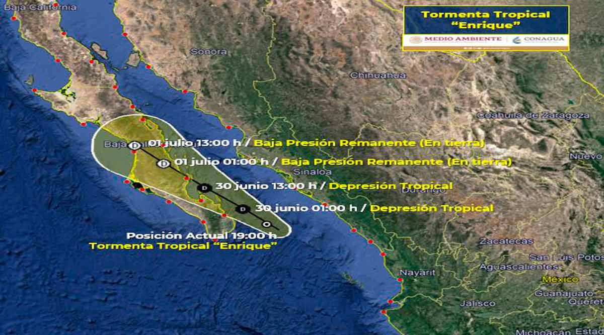 Se ubica a 115 km de Los Barriles la tormenta tropical “Enrique”