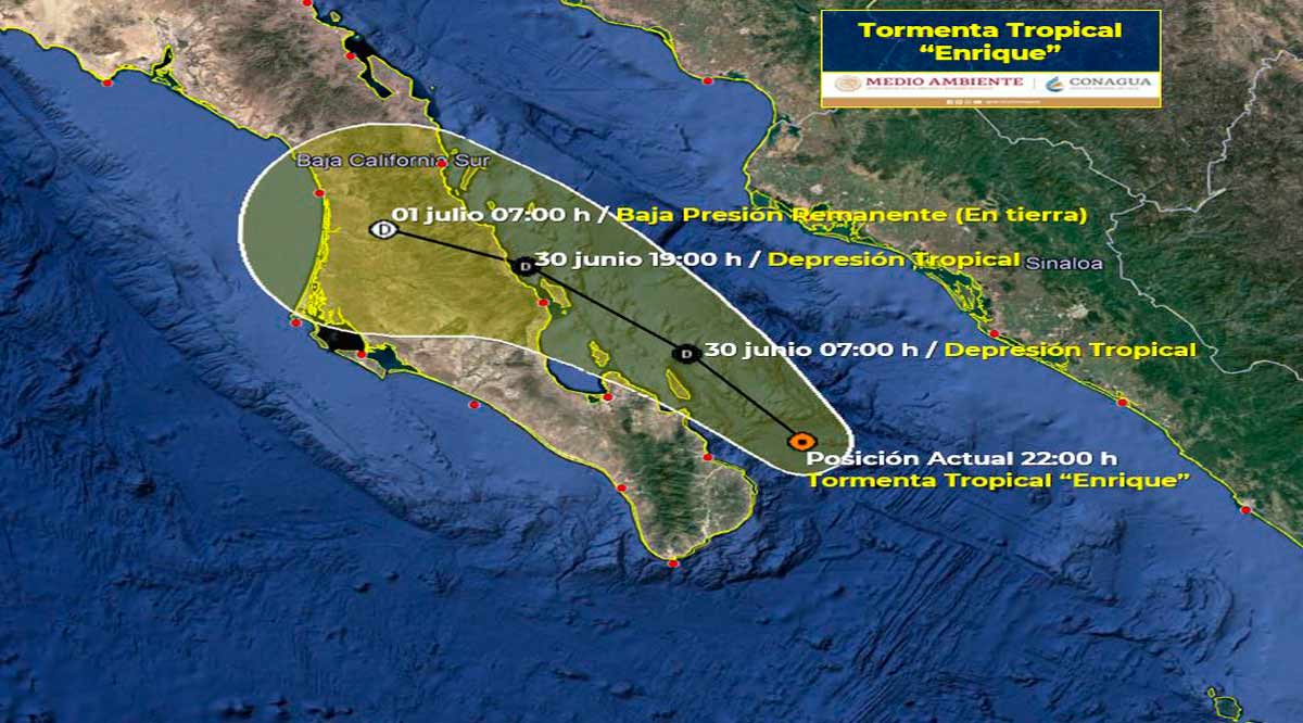 Ingresa la tormenta tropical “Enrique” al Golfo de California