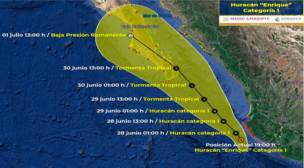 Bordea el huracán “Enrique” la costa de Jalisco