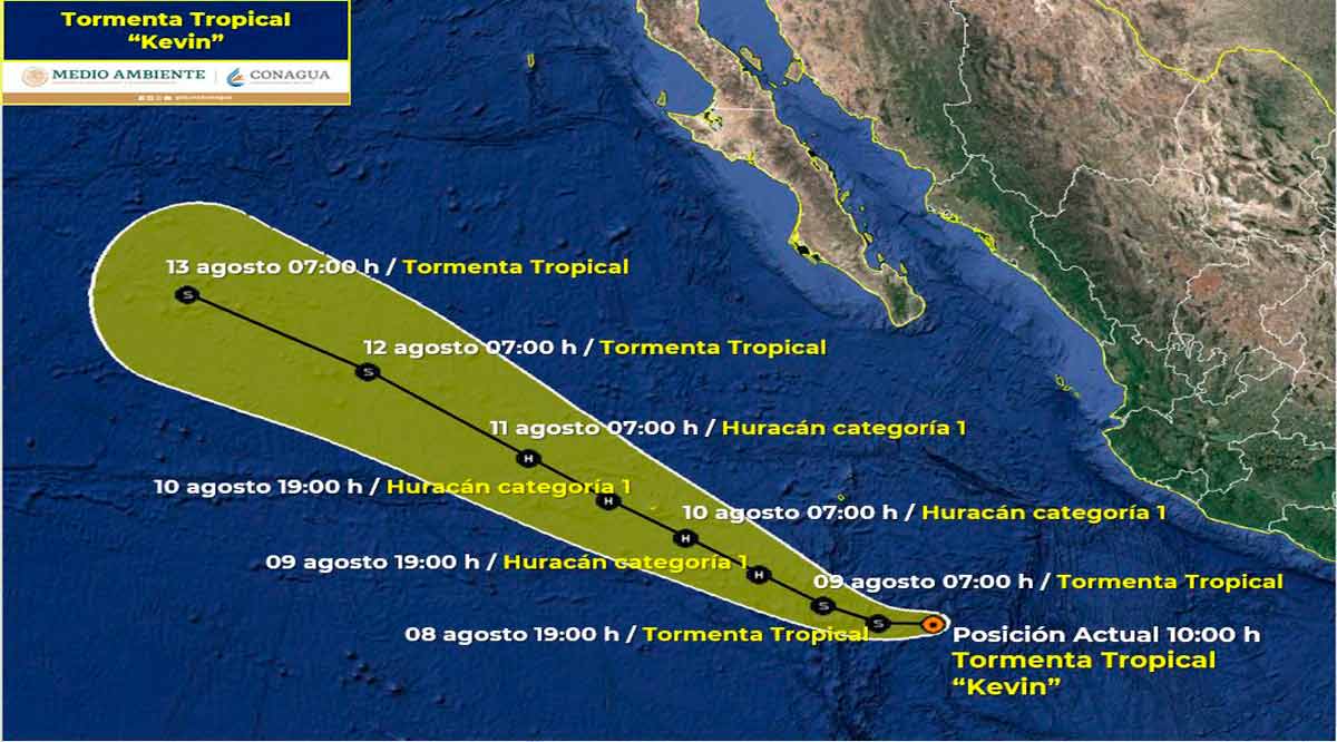 Se ubica “Kevin” a 795 km de CSL