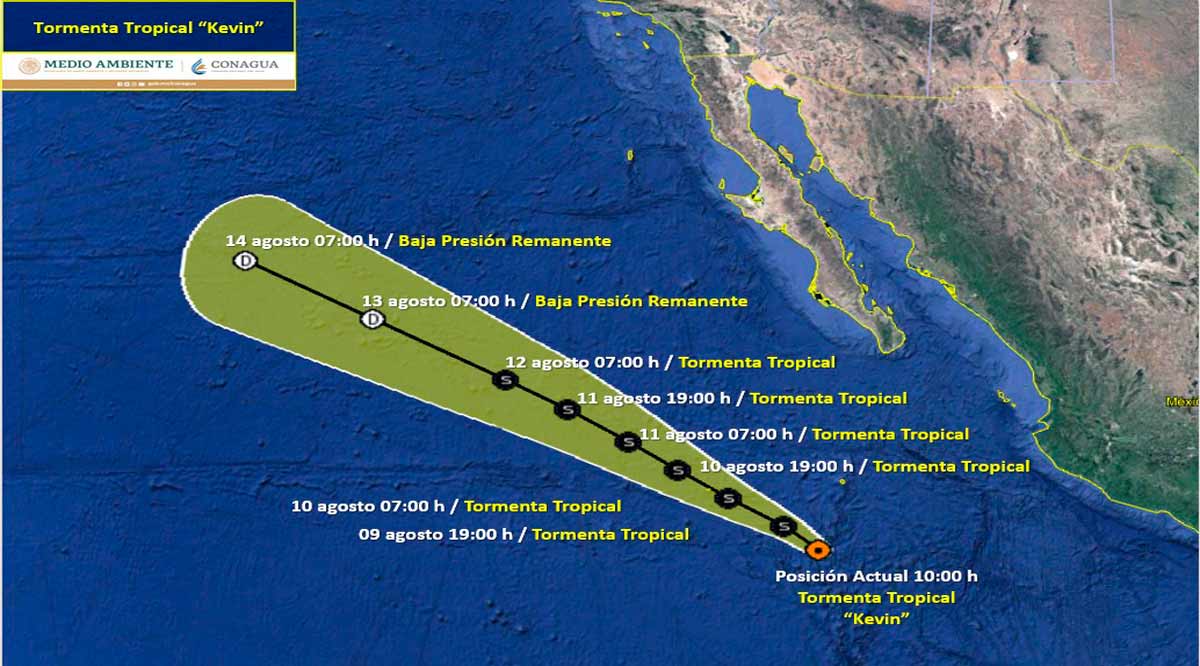 Se esperan lluvias en BCS ante la proximidad de “Kevin”