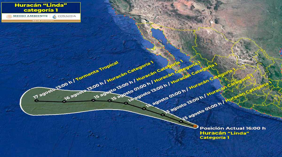 Se ubica el huracán “Linda” a 855 km de CSL