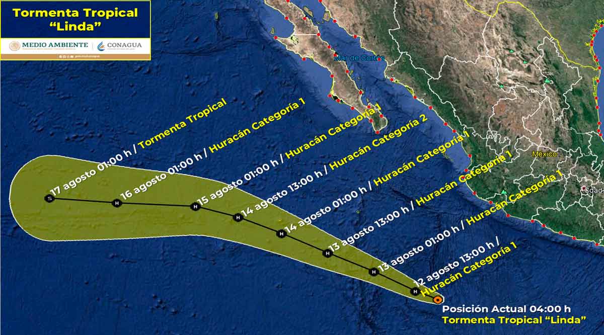 Se ubica en costas de Colima la tormenta tropical “Linda”