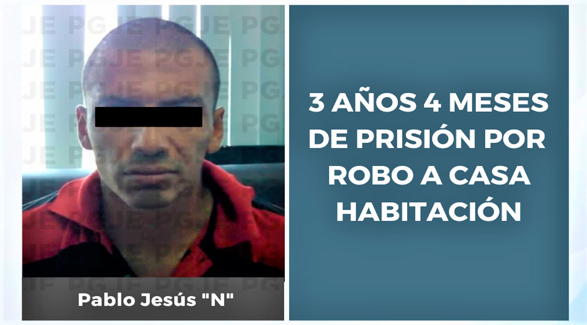 Sentenciado a 3 años 4 meses de prisión por robo en La Paz