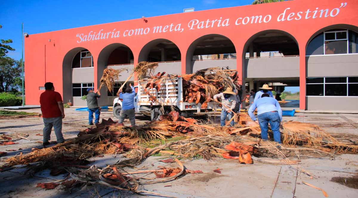 Realizaron jornada de limpieza en la UABCS tras el paso del huracán “Olaf”