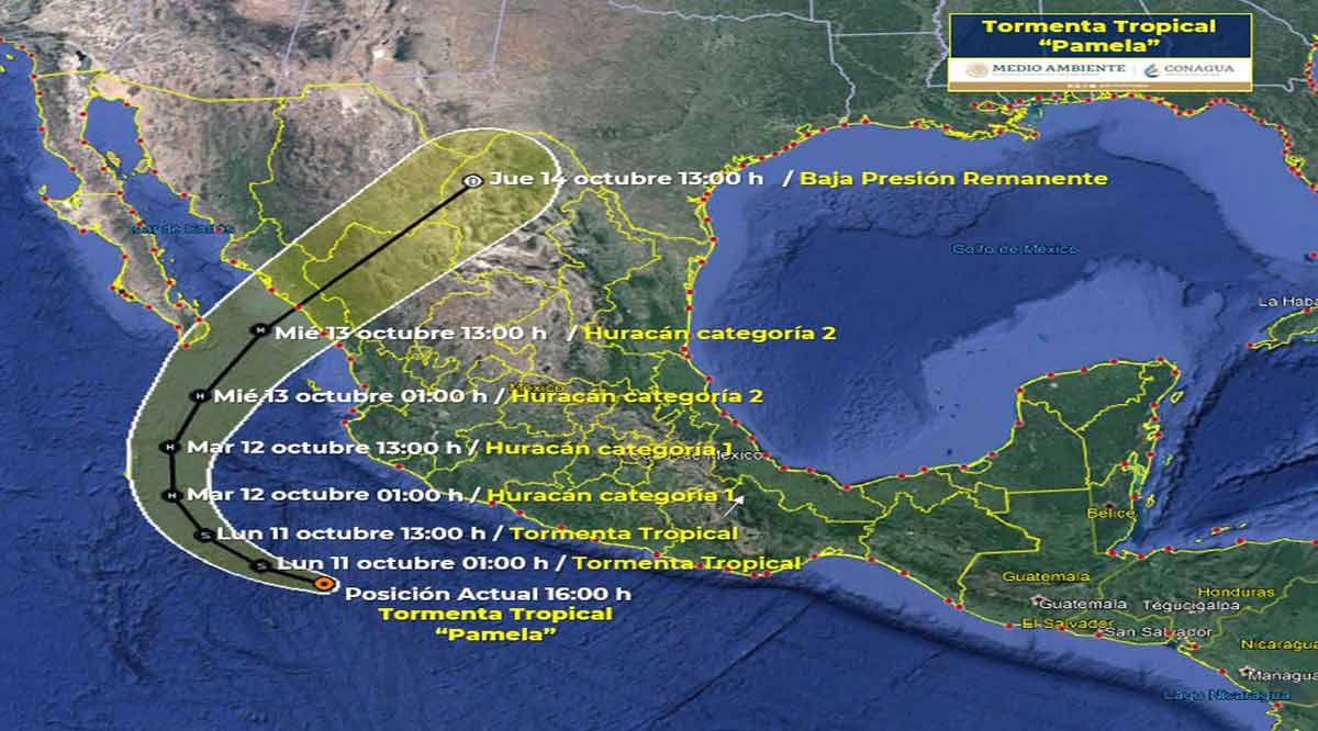 Se formó la tormenta tropical “Pamela”