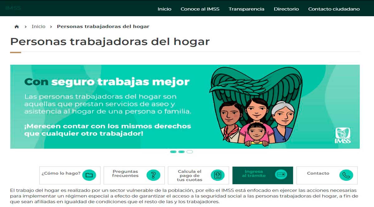 Exhorta el IMSS a los patrones a dar de alta a personas trabajadoras del hogar