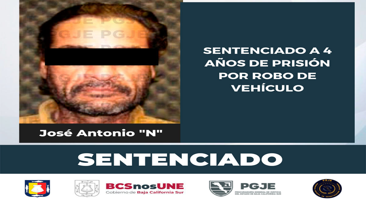 Pasará 4 años en prisión por robo de un vehículo en La Paz