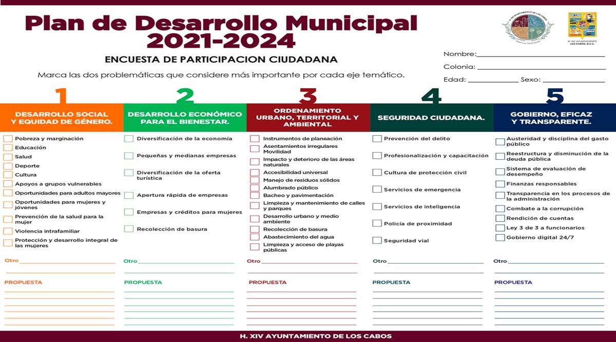 Realizarán consulta pública en Los Cabos para elaborar el Plan de Desarrollo Municipal