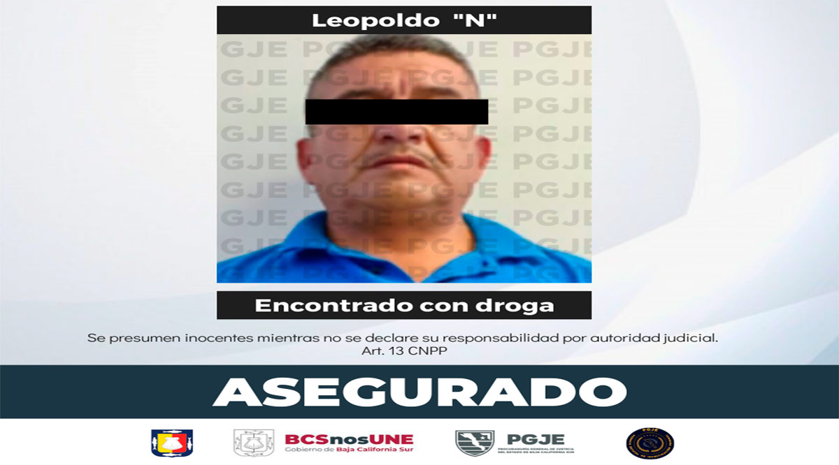 Detienen a sujeto con 5 mil dosis de droga en La Paz