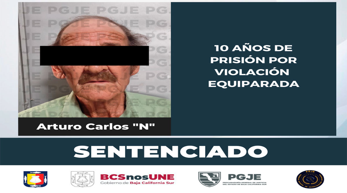 Condenan a 10 años de prisión a culpable de violación equiparada