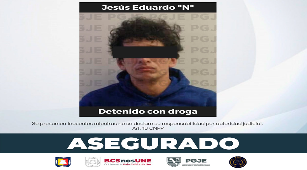 Aseguran a sujeto en posesión de 625 dosis de cristal en La Paz