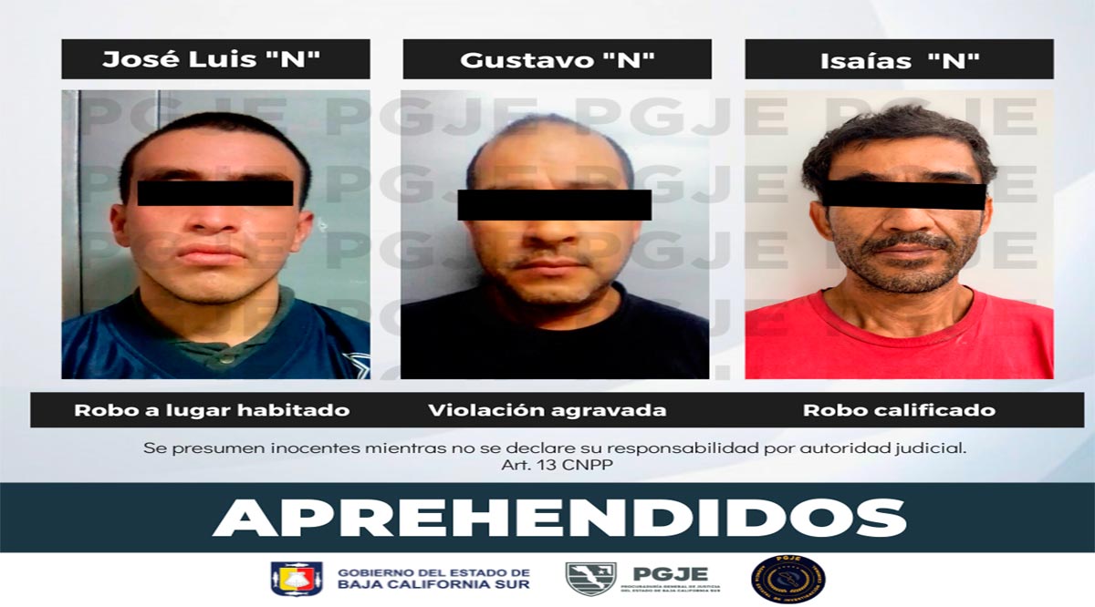 Aprehenden a 3 sujetos relacionados a diversos delitos en La Paz