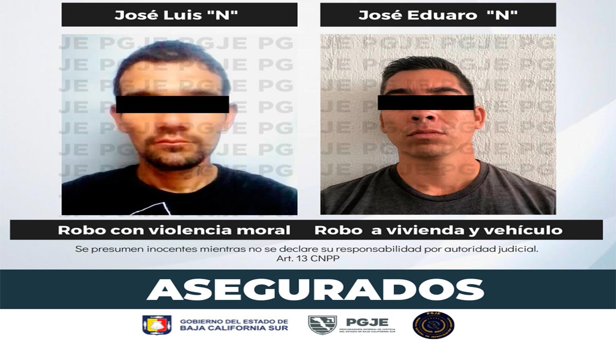 Aprehenden a 2 sujetos por la comisión de diversos delitos en La Paz y Los Cabos Aprehenden a 2 sujetos por la comisión de diversos delitos en La Paz y Los Cabos