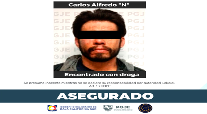 Aseguran a sujeto en posesión de 200 dosis cristal en Mulegé