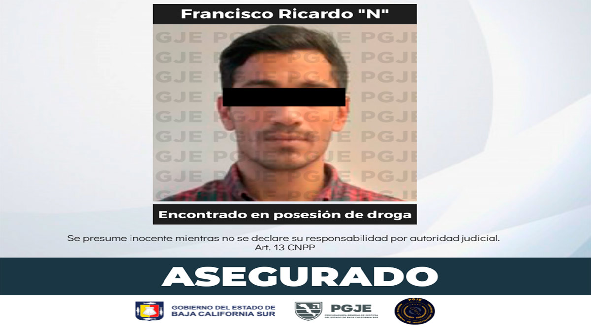 Aseguran a sujeto en posesión de 14 mil dosis de narcóticos en La Paz