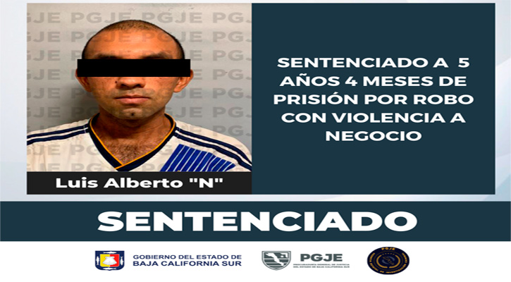 Sentencian 5 años 4 meses de prisión a sujeto que robó una tienda Oxxo en La Paz