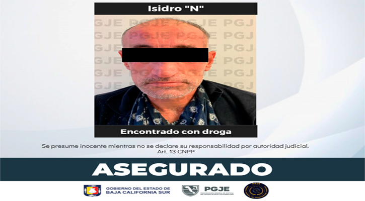 Detienen a “El Huizapol” con 4,500 dosis de metanfetamina en La Paz