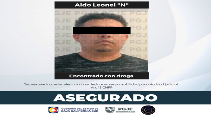 Detienen a sujeto con 3,250 dosis de metanfetamina en La Paz