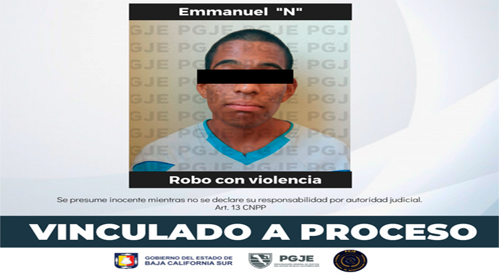 Prisión preventiva a sujeto por robo con violencia en Los Cabos