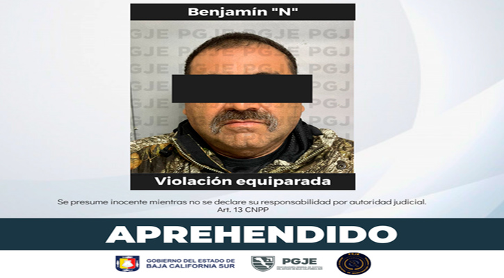 Detienen a sujeto imputado por el delito de violación equiparada en La Paz