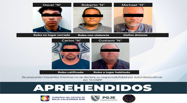 Cumplimentan órdenes de aprehensión por la comisión de hechos delictivos en BCS