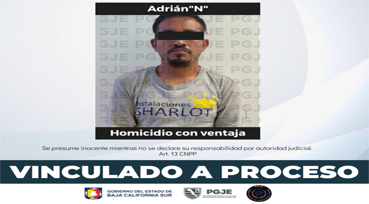 Vinculan a sujeto a proceso y prisión preventiva por homicidio en La Paz