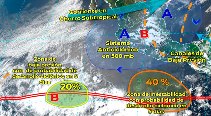 Mantienen vigilancia por probable desarrollo ciclónico al sur de Los Cabos