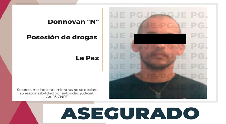 Detienen a sujeto con 125 dosis de droga en La Paz