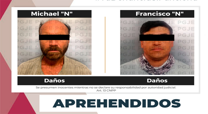 Aprehenden a 2 sujetos por el delito de daños en La Paz