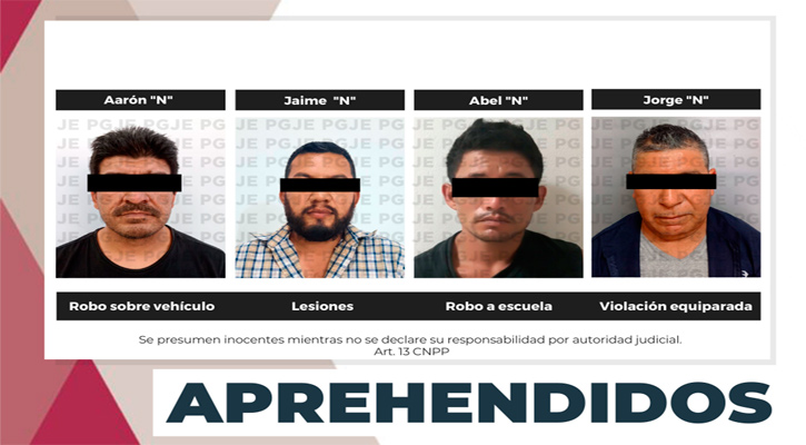 Aprehenden a sujetos por delitos de robo y lesiones