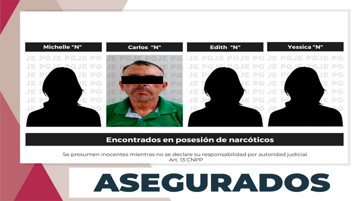 Aseguran a 4 personas con 1,625 dosis de narcóticos en La Paz