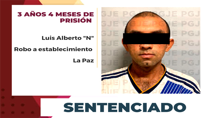 Sentenciado a 3 años de prisión culpable de robo con violencia en La Paz