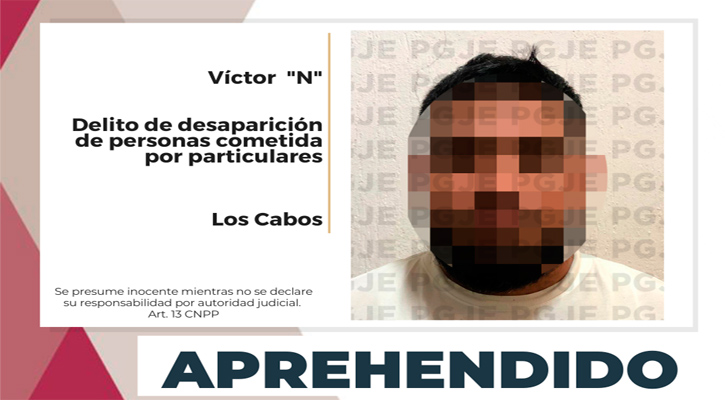 Aprehenden a imputado por delito de desaparición de personas cometida por particulares en CSL