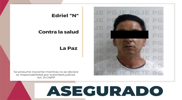 Aseguran a sujeto con 875 dosis de metanfetamina en La Paz