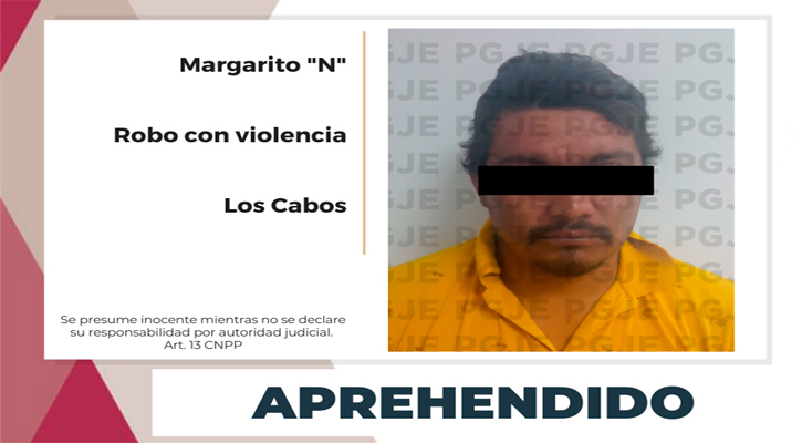 Aprehenden a sujeto por robo con violencia en CSL  