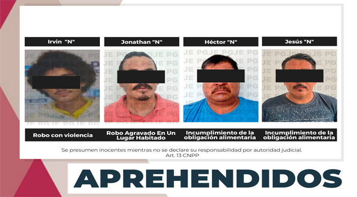 Aprehenden a 4 personas en Los Cabos, La Paz y Mulegé por la comisión de diversos delitos