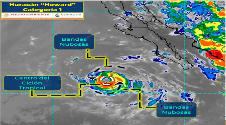 Se aleja el huracán “Howard”; se ubica a 655 km de CSL Se aleja el huracán “Howard”; se ubica a 655 km de CSL