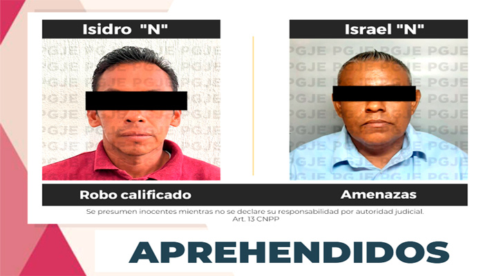 Aprehenden a 2 sujetos por amenaza y robo