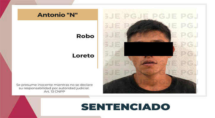 Sentencian a sujeto por robo en Loreto